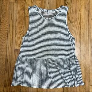 Three dots linen blend striped top